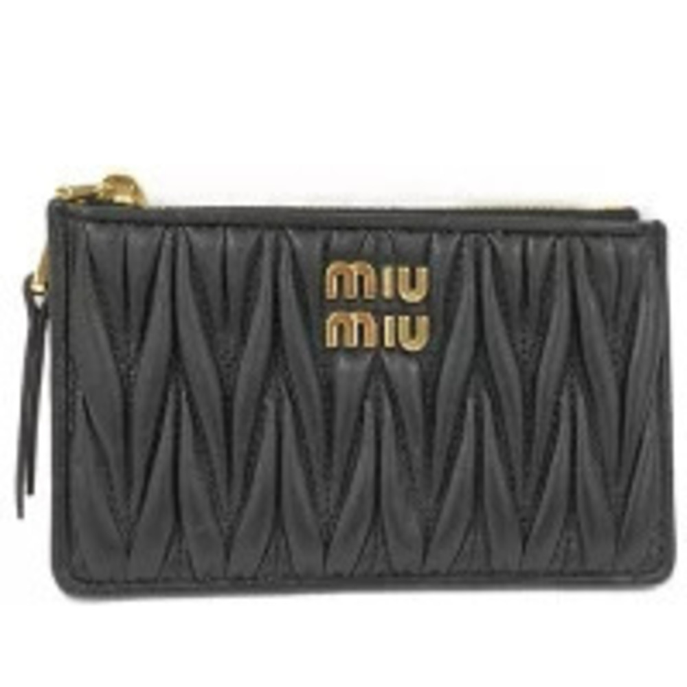 Miu Miu coin case Wallet Leather Black
